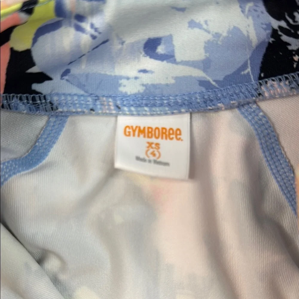 Gymboree Girls' Activewear Blue and Black Jacket with Striking Abstract‎ Pattern